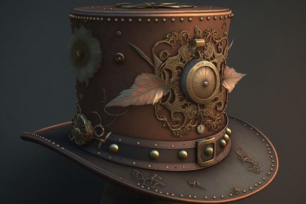 Steampunk-Stil Hut Illustration Hintergrund Generative KI