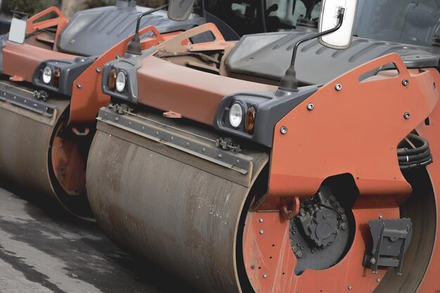 Foto steamroller straßenbauwalzenmaschine