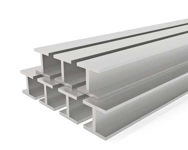 Steelbeam Metall Stahlprodukte Stahl galvanisierte Metallindustrie 3D-Rendering