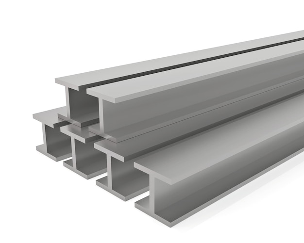 Steelbeam Metall Stahlprodukte Stahl Galvanisierte Metallindustrie 3D-Rendering