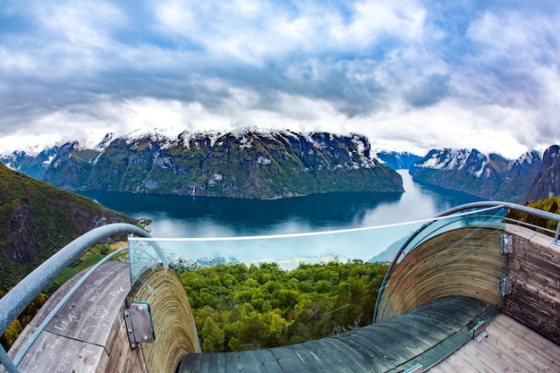 Stegastein Lookout Beautiful Nature Norway.