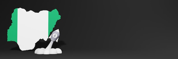 Steigendes Diagramm der Ethereum-Kryptowährung in Nigeria für Website-Inhalte