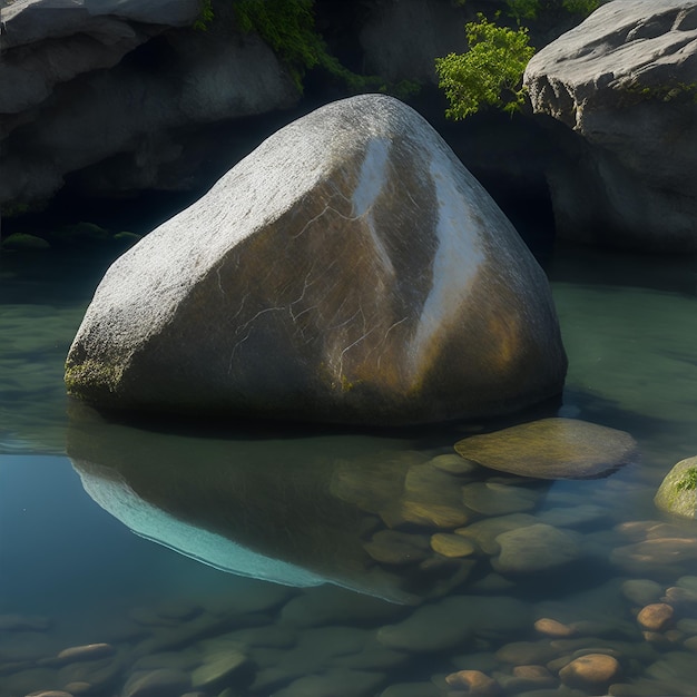 Stein auf Wasser