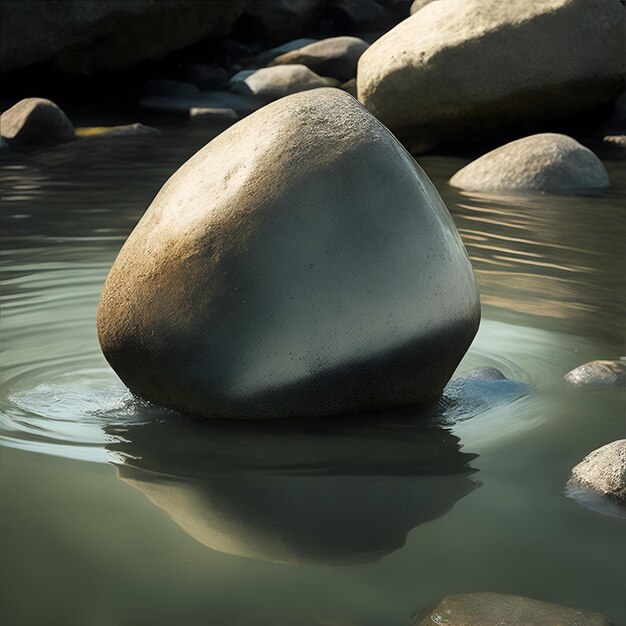 Stein auf Wasser