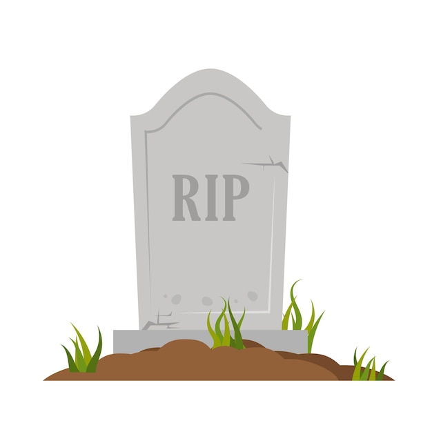 Stein Grabstein Rip isoliert auf weißem Hintergrund