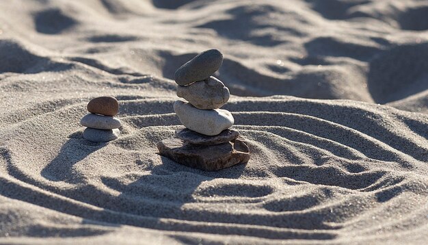 Steine auf dem Sandhintergrund am Strand