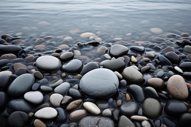 Steine auf dem Wasser mit Steinen im Wasser