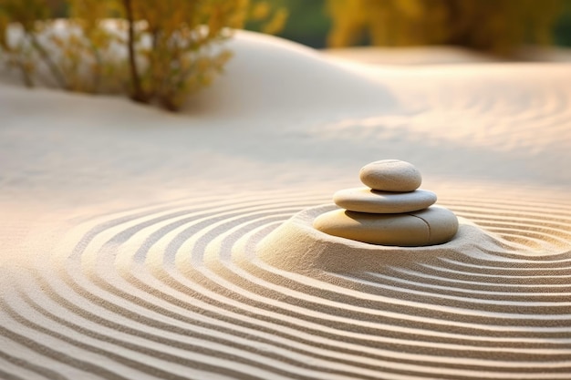 Steine Entspannung Zen Sand Spiritualität Felsgarten Meditation Einfachheit Ruhe Gleichgewicht