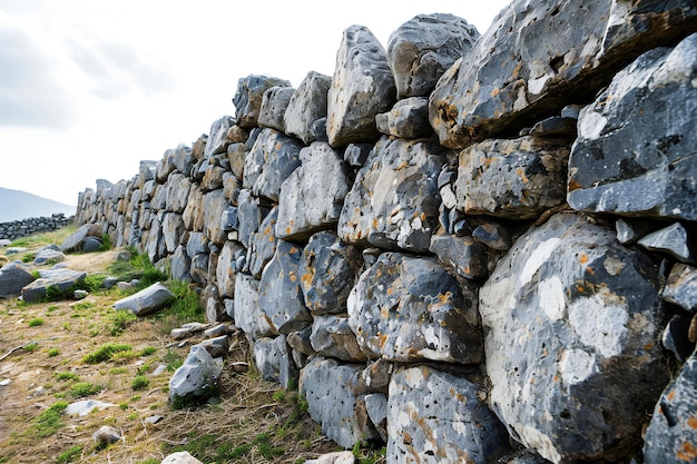 Foto steinmauer auf der griechischen insel mykonos