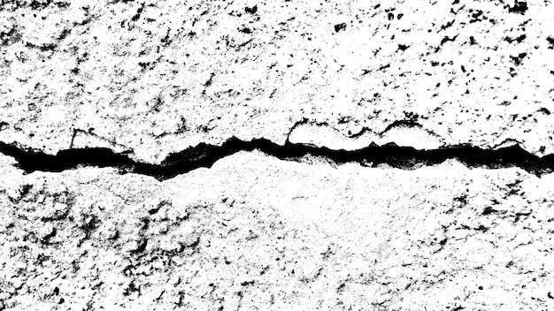 Steinmauer mit einem Riss. Schwarz-Weiß-Textur für Design