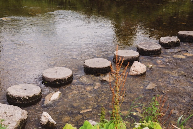 Steinpfad über den Fluss