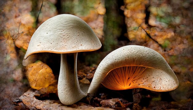 Steinpilz wächst im Herbstwald