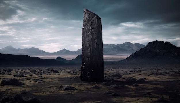 Steinschwarzer Monolith Erzeuge Ai