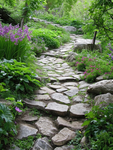 Steinweg im Garten