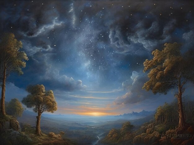 Stellar Tapestry Die kosmische Symphonie Sterne und Himmel als majestätische Kulisse der Natur enthüllt