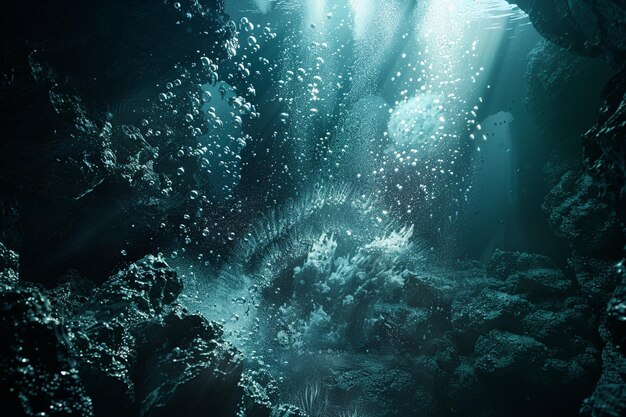 Stellen Sie sich eine Szene vor, in der eine Unterwasserexplosion generative KI sendet
