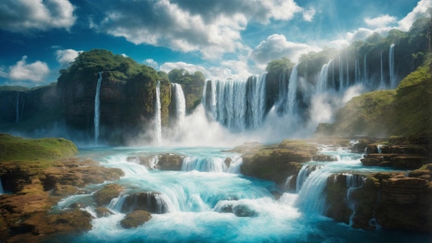 Stellen Sie sich vor: Ein preisgekröntes Foto mystischer Wasserfälle, die in die Wolken ragen