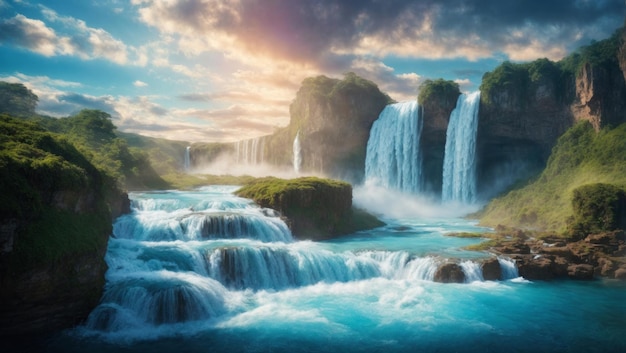Stellen Sie sich vor: Ein preisgekröntes Foto mystischer Wasserfälle, die in die Wolken ragen
