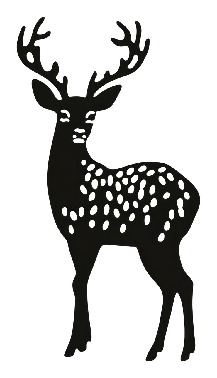 Foto stensil mit silhouette von png-hirschen und wildtieren