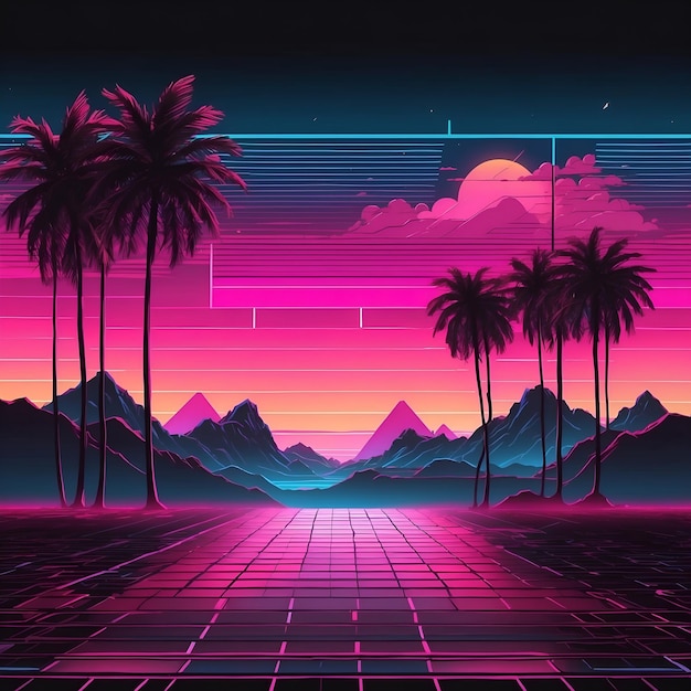 Stereótipo dos anos 80 fundo estético