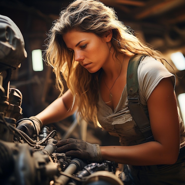 Stereotypen brechen. Frauen florieren als Mechanikerinnen. Kraftvolle Bilder