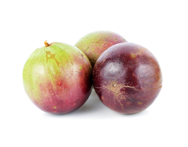Stern Apple, Chrysophyllum Cainito, thailändische Nordfrucht, lokalisiert.