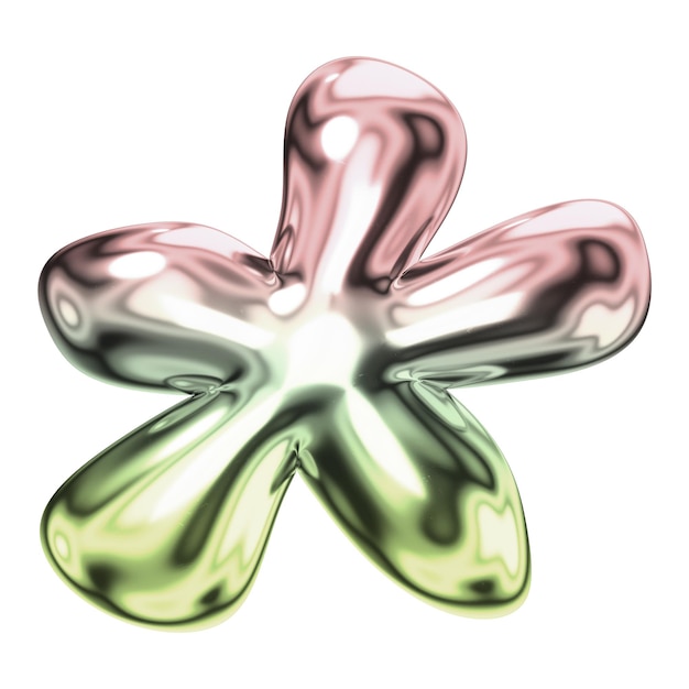 Sternchenzeichen png holographisches flüssiges Chromsymbol durchsichtiger Hintergrund