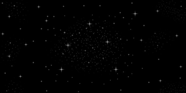 Sterne füllen den Himmel in der Nacht Schwarz-Weiß-Foto-Hintergrund und Wissenschaftstechnologie-Konzept mit Schwarz