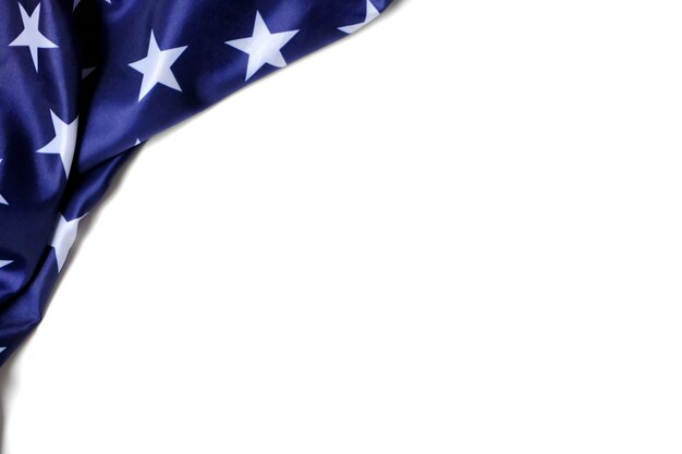 Sternenklarer blauer Teil Flagge Vereinigte Staaten Amerika weißer Hintergrund