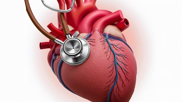 Stethoskop und realistisches Herz