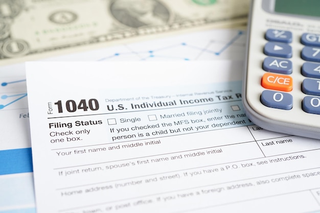 Steuerformular 1040 US Individual Income Tax Return Geschäftsfinanzierungskonzept