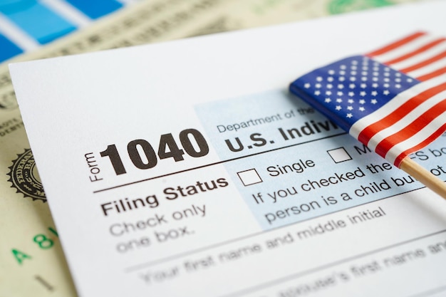 Steuerformular 1040 US Individual Income Tax Return Geschäftsfinanzierungskonzept