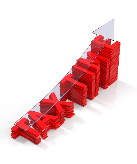 Steuerzeit-Balkendiagramm mit transparentem Pfeil 3D-Rendering