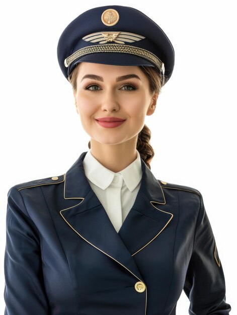 Stewardess im transparenten Hintergrund