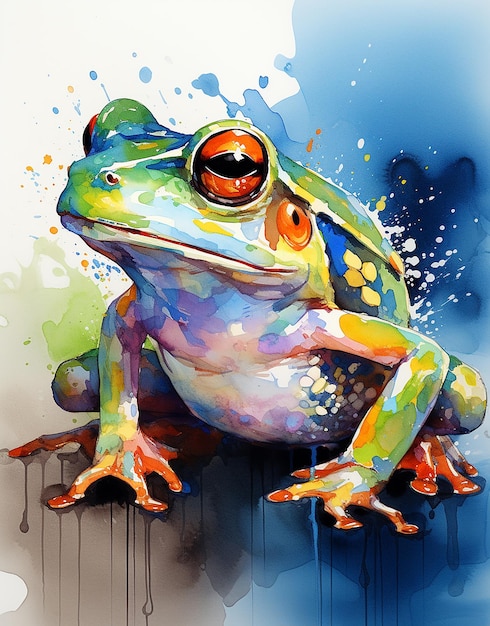 Ästhetischer Aquarellfrosch