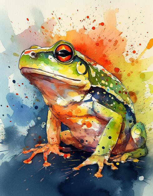 Ästhetischer Aquarellfrosch