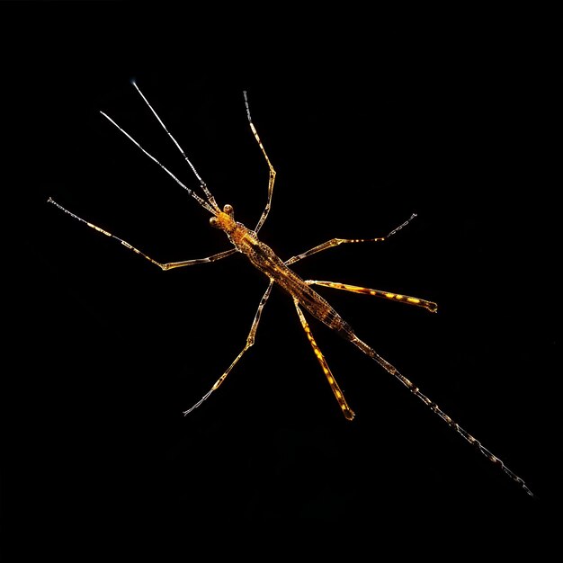 Stick-Insekt mit langem und dünnem Körper, geformt aus Wassermaterie Hintergrundkunst Y2K Glühendes Konzept