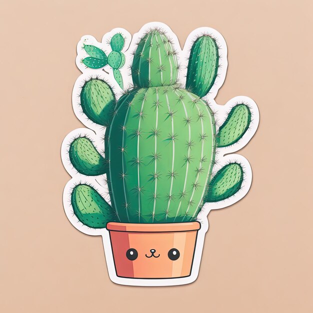 Foto sticker delights cactus cub iconos de frutas de café y magia del logotipo
