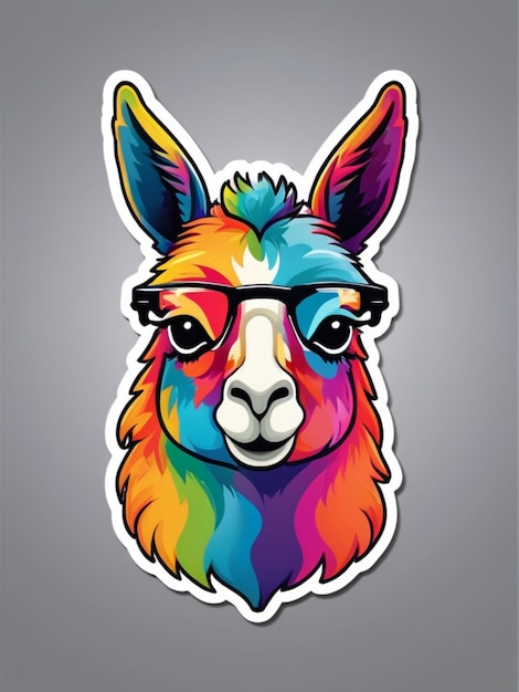 Foto sticker de diseño de camiseta de lama