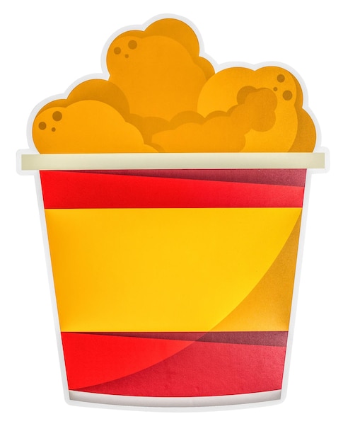 Sticker de diseño de icono de cubo de pollo frito