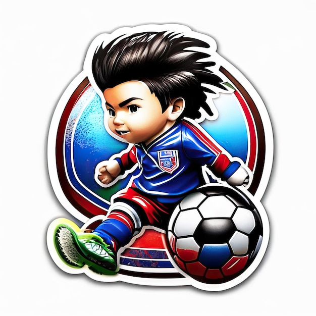 Foto sticker de ilustración de un jugador de fútbol