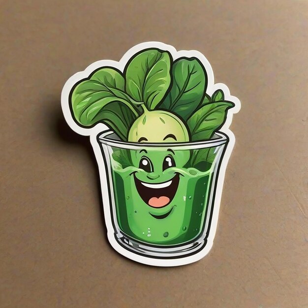 Sticker de jugo de espinaca