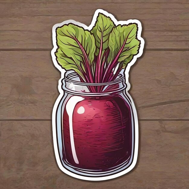 Sticker de jugo de remolacha con IA