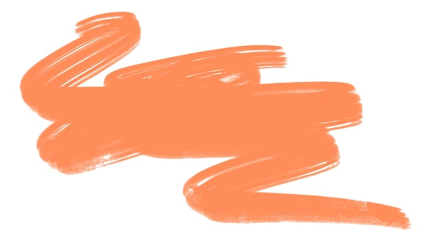 Sticker png com traço de pincel laranja fundo transparente