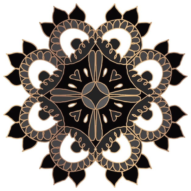 Sticker png de símbolo oriental de Mandala preto desenhado à mão