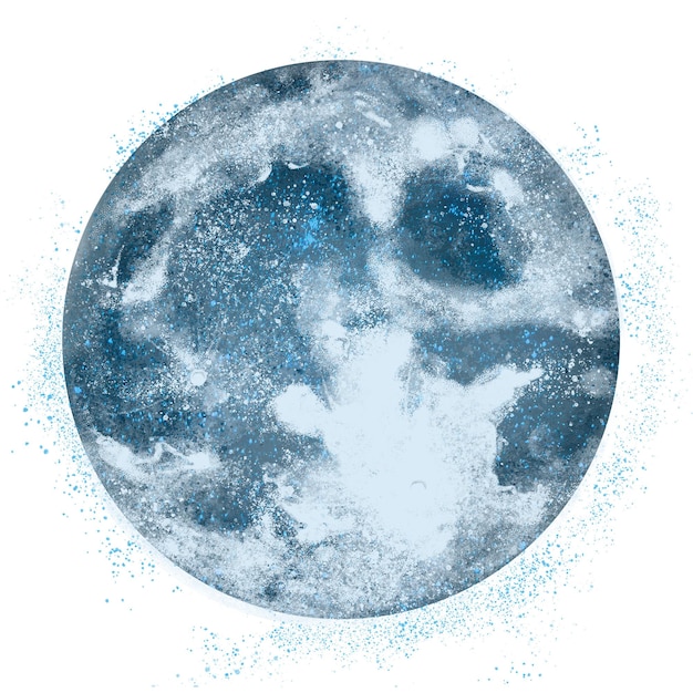 Sticker png de la súper luna azul