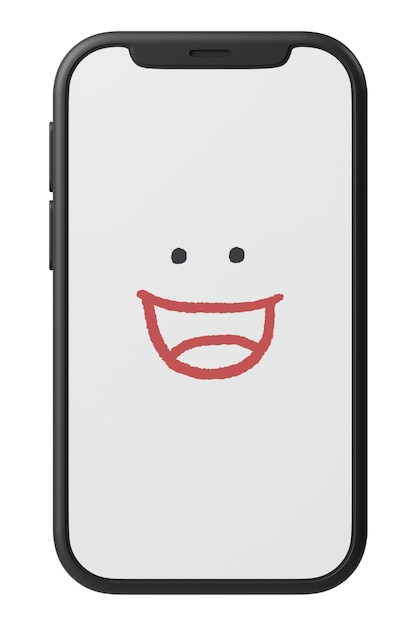 Sticker png de teléfono inteligente sonriente Ilustración de emoticon 3D de fondo transparente