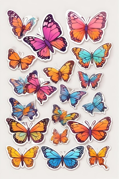 Stickerbogen-Idee für Schmetterlinge