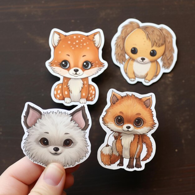 Foto stickers encantadores e deliciosos para bebês animais