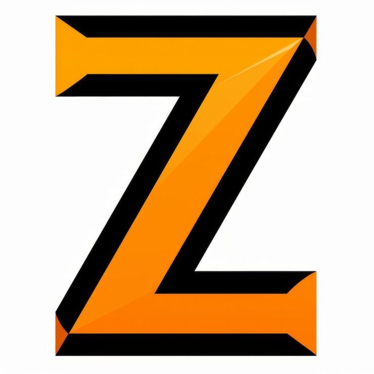 Foto de stijl letra z clipart naranja y negro diseño inspirado en zbrush